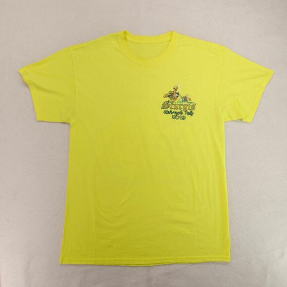 Sturgis Motorcycle Rally 2019 Graphic T Shirt Mens Size Extra Large XL Yellow - Picture 2 of 9